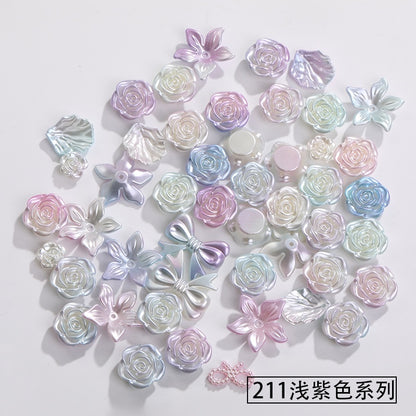 50g Baroque Mixed Designs Diy Homemade Flower Bow Shape Resin Phone Case Decoration ABS Headdress Hair Accessories
