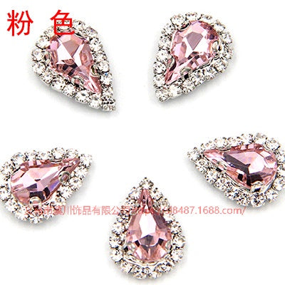 10pcs 5*8mm Sharp Drop Claw Rhinestone Sew on Crystal Rhinestone with Gold/Sliver Claw Crystal for Clothing Garment Diy Headdress Accessories