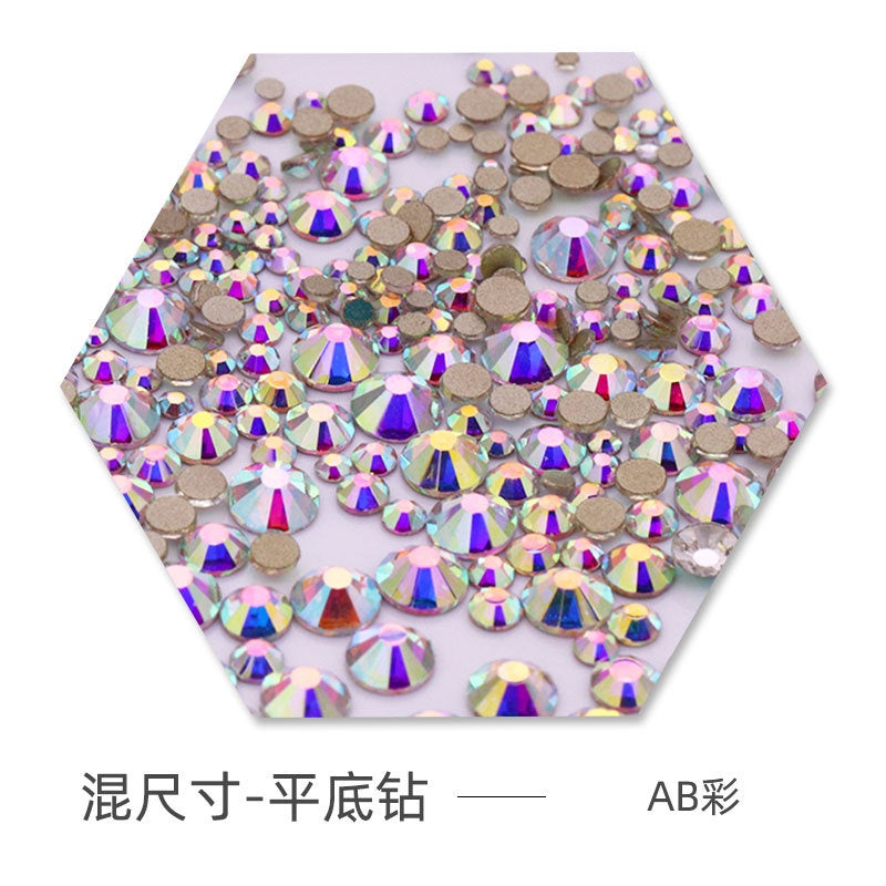 Size Size Mixed Nail Rhinestone International Trade A Flat Glass Crystal Mobile Phone Diy Stick Rhinestone Violent Bear Stick