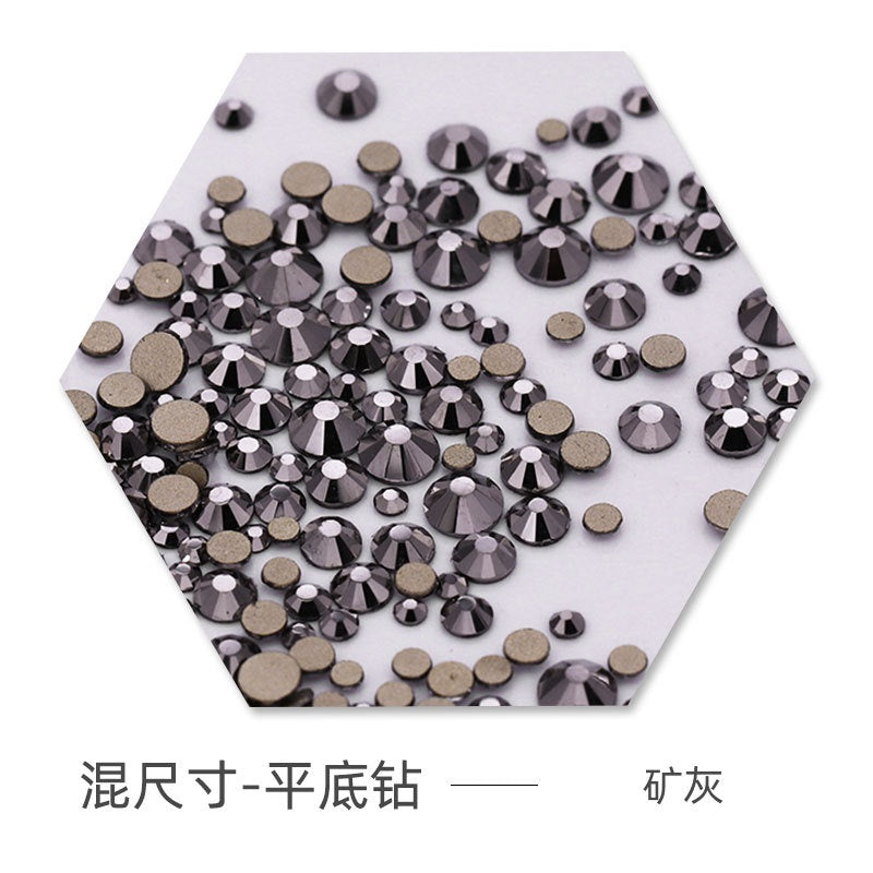 Size Size Mixed Nail Rhinestone International Trade A Flat Glass Crystal Mobile Phone Diy Stick Rhinestone Violent Bear Stick