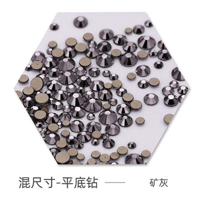 Size Size Mixed Nail Rhinestone International Trade A Flat Glass Crystal Mobile Phone Diy Stick Rhinestone Violent Bear Stick