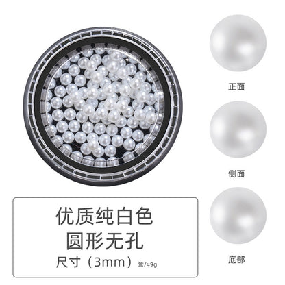 Pearl Box Japanese Simple Mixed Half Round Full Round Box Pearl Nail Jewelry