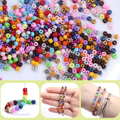 Fashion 12 Gramme Bead Set Box DIY Chain Through Hole Glass Cross Beaded Bracelet Beads