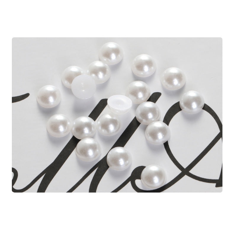 Imitation Pearl Semi-round Pearl Perforated Pearl Jewelry Materials Clothing Accessories Fake Pearl Jewelry Accessories