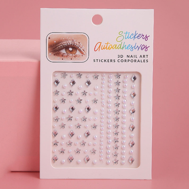 Colorful Super Shiny Rhinestone Stickers for Masquerade Parties DIY Makeup Kit