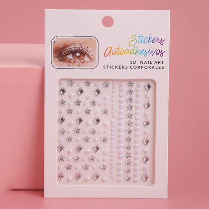 Colorful Super Shiny Rhinestone Stickers for Masquerade Parties DIY Makeup Kit