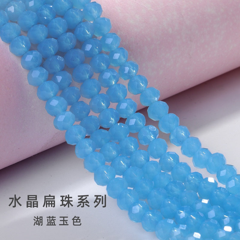 3/4/6/8mm Flat Bead Porcelain Jade Glass Beads  for Diy Bracelet Necklace Jewelry Accessories
