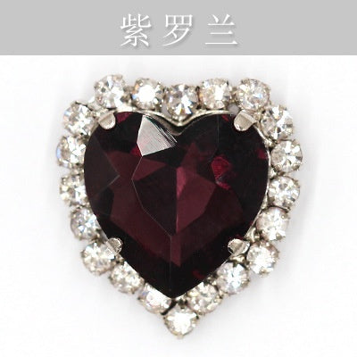 12mm 10pcs Heart Shape Crystal Rhinestone With Sliver/Gold Bottom For DIY Garment Clothing