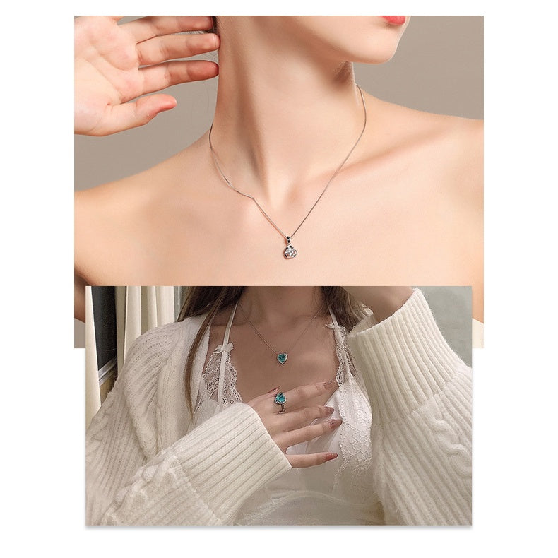 Crystal Heart Pendant Double Hole Bracelet Necklace Glass Diamond Link Piece DIY Bag Clothing Shoe Accessories
