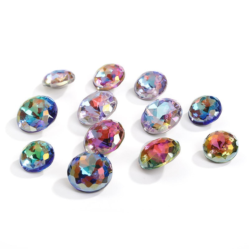 8mm/10mm Shiny Round K9 Fancy Crystal Nail Art Rhinestone for DIY Jewelry Making
