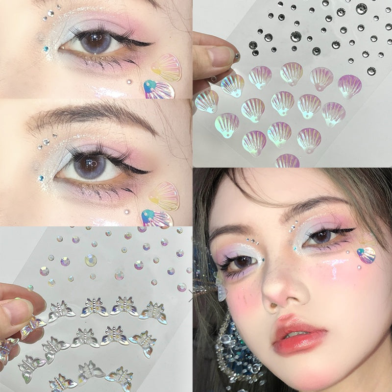 Colorful Super Shiny Rhinestone Stickers for Masquerade Parties DIY Makeup Kit