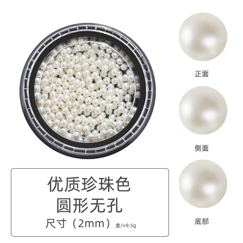 Pearl Box Japanese Simple Mixed Half Round Full Round Box Pearl Nail Jewelry