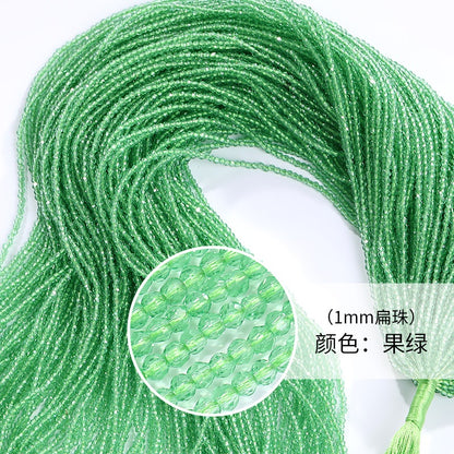 1mm Crystal Flat Glass Beads Hand Make Necklace Bracelet Jewelry DIY Beads
