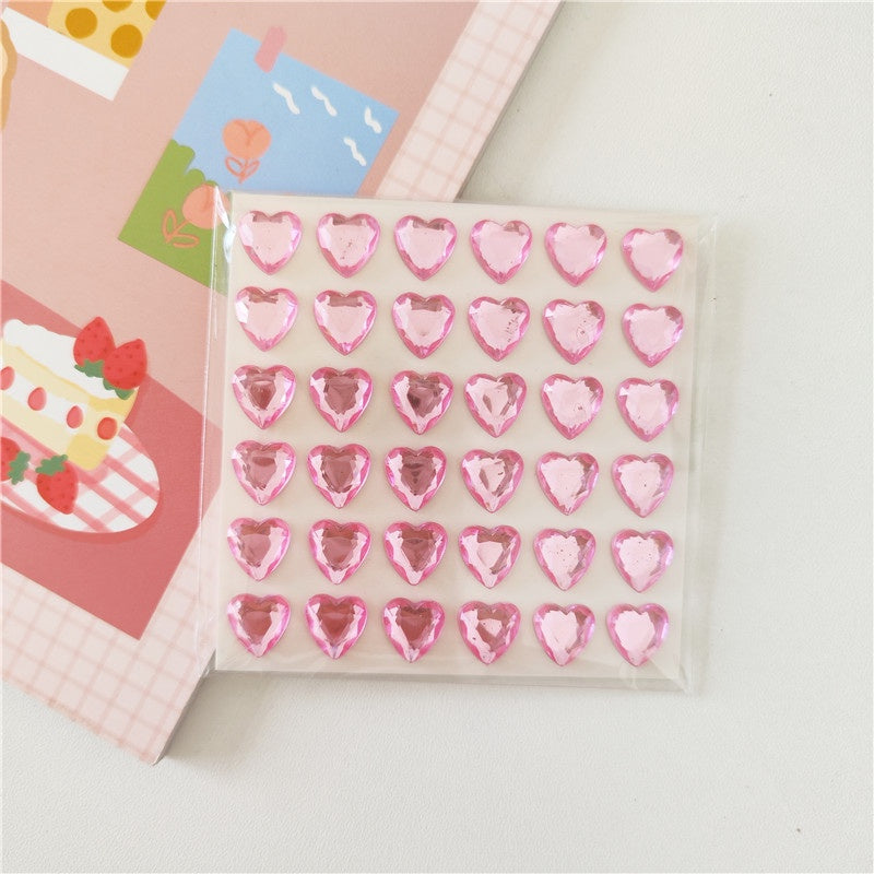 Dazzle Colorful Love Shiny Transparent Crystal Drop Glue Sticker Paste Girl Eyebrow Stick Ear Stick Decoration DIY Hand Ledger