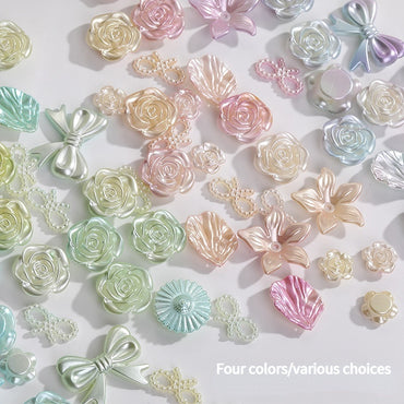 50g Baroque Mixed Designs Diy Homemade Flower Bow Shape Resin Phone Case Decoration ABS Headdress Hair Accessories