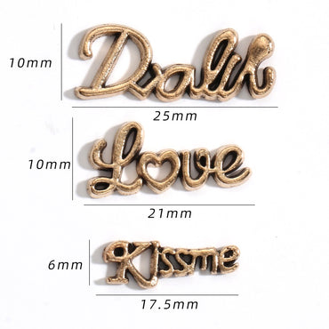 Diy Alloy Letter Hair Accessories Alloy Accessories Retro Alloy Letter Cream Glue Accessories Diy Phone Case Hair Clip Material Pack