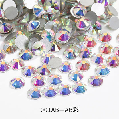 288pcs/6mm Flat Round Nail Rhinestone DIY Phone Case Accessories Rhinestone Stick Crystal