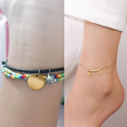 【2pcs】Gold pendant 304 Stainless Steel Bear Crown Love Earrings Necklace Bracelet Diy Jewelry Accessories Handmade Materials