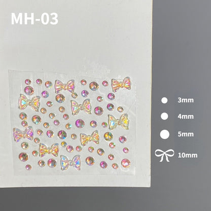 Butterfly Rhinestone Tear Eye Paste Pearl Glue Eyebrow Paste Eye Paste Forehead Face Paste Rhinestone Resin Gem Nail DIY