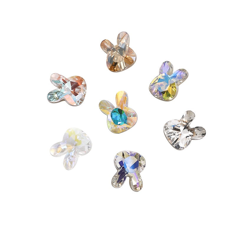 Rabbit 10*12mm Shiny Crystal Rhinestone Nail Art DIY 10PCS Rhinestones Nail Art Gems