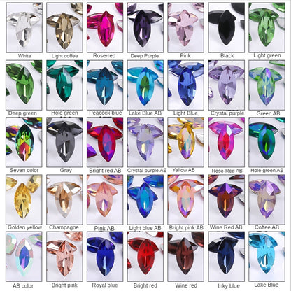 5*10mm /9*18mm 10pcs Horse Eye Rhinestones Special-shaped Glass Crystal Rhinestones Diy Phone Case Perfume Holder Stick Rhinestones Ornament Accessories