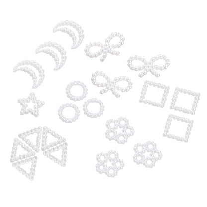 Super Flash Heart Imitation Pearl Bow Mixed Accessories Japanese Imitation Pearl Nail Accessories ABS Hollow Pearl Nail Accessories