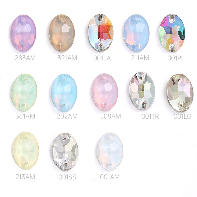 Crystal 7*10/10*14mm High-end Button Flat Oval Mocha Handmade Clothes Accessories