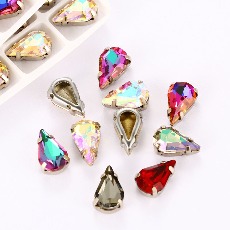 K9 Material Thickened Hollow Claw Diamond Tip Bottom Crystal Glass Shaped Rhinestone Diy Clothing Wedding Accessories