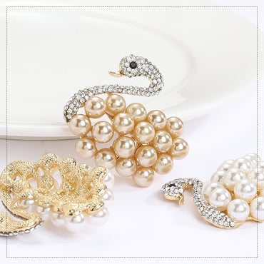 Pearl Diamond Crystal Swan Diy Alloy Accessories Hairball Pendant Material Handmade Diy Phone Case