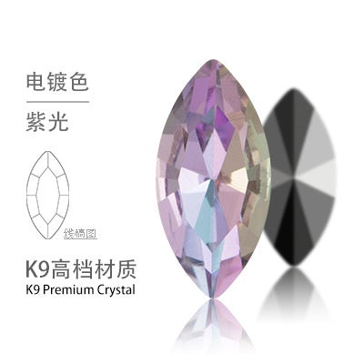 5*10mm/10pcs K9 Horse Eye Pointed Bottom Rhinestone Unusual Type Special Rhinestone Diy Ornament Accessories Pointed Bottom Rhinestone Nail Paste Rhinestone Decorative Accessories