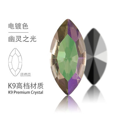 5*10mm/10pcs K9 Horse Eye Pointed Bottom Rhinestone Unusual Type Special Rhinestone Diy Ornament Accessories Pointed Bottom Rhinestone Nail Paste Rhinestone Decorative Accessories