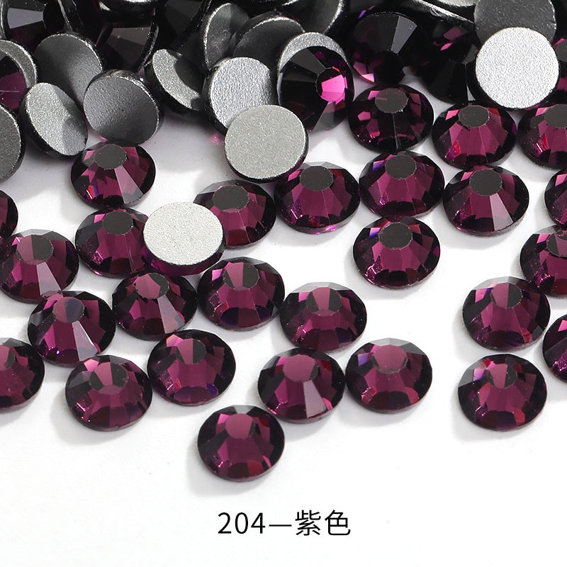 288pcs/6mm Flat Round Nail Rhinestone DIY Phone Case Accessories Rhinestone Stick Crystal