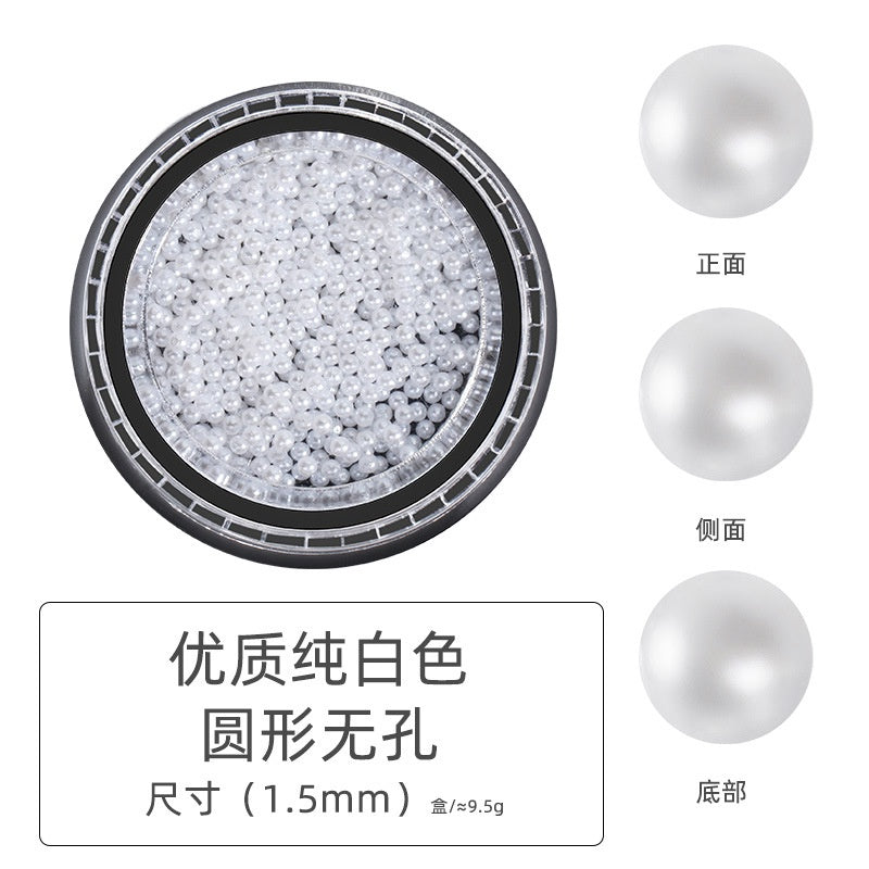 Pearl Box Japanese Simple Mixed Half Round Full Round Box Pearl Nail Jewelry