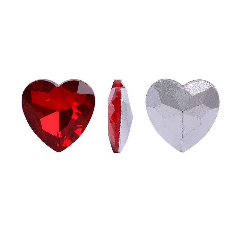 10mm Pointy Bottom Peach Heart Rhinestone Love Rhinestone Crystal Glass Rhinestone Diy Mobile Phone Paste Rhinestone Accessories Clothing Jewelry Rhinestone