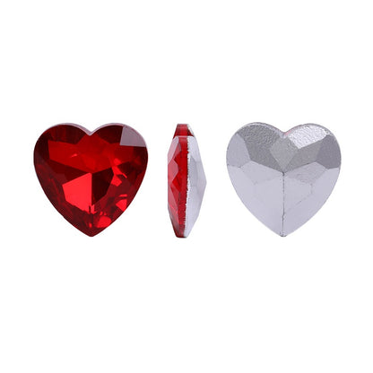 12mm Rhinestone Love Rhinestone Crystal Glass Rhinestone  Pointy Bottom Peach Heart Diy Mobile Phone Paste Rhinestone Accessories Clothing Jewelry Rhinestone