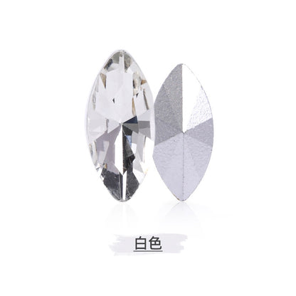 5*10mm /9*18mm 10pcs Horse Eye Rhinestones Special-shaped Glass Crystal Rhinestones Diy Phone Case Perfume Holder Stick Rhinestones Ornament Accessories