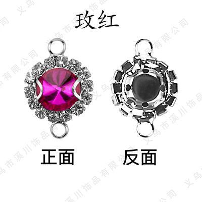 8mm Satellite Double Ring Crystal Buckle Claw Rhinestones Encircling Edge Rhinestones Double Hanging Grab Chain Diy Headdress Accessories