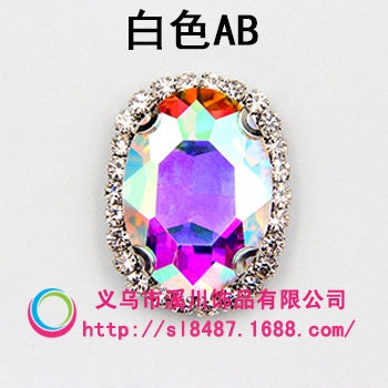 10pcs 8*10mm Oval Shape Crystal Rhinestone with Gold/Sliver Bottom for DIY Clothing Jewelry Making