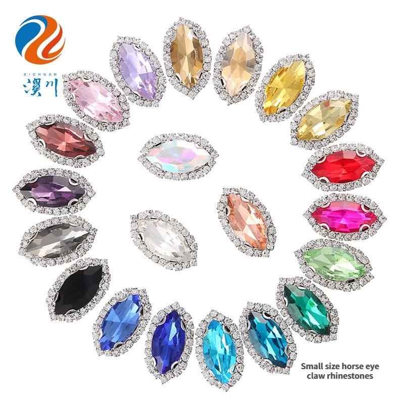 4*15mm Navette Claw Rhinestone Claw Rhinestone Girth Crystal Buckle Diy Headdress Accessories Shiny Rhinestone Hand Sewn Rhinestone Dress Accessories