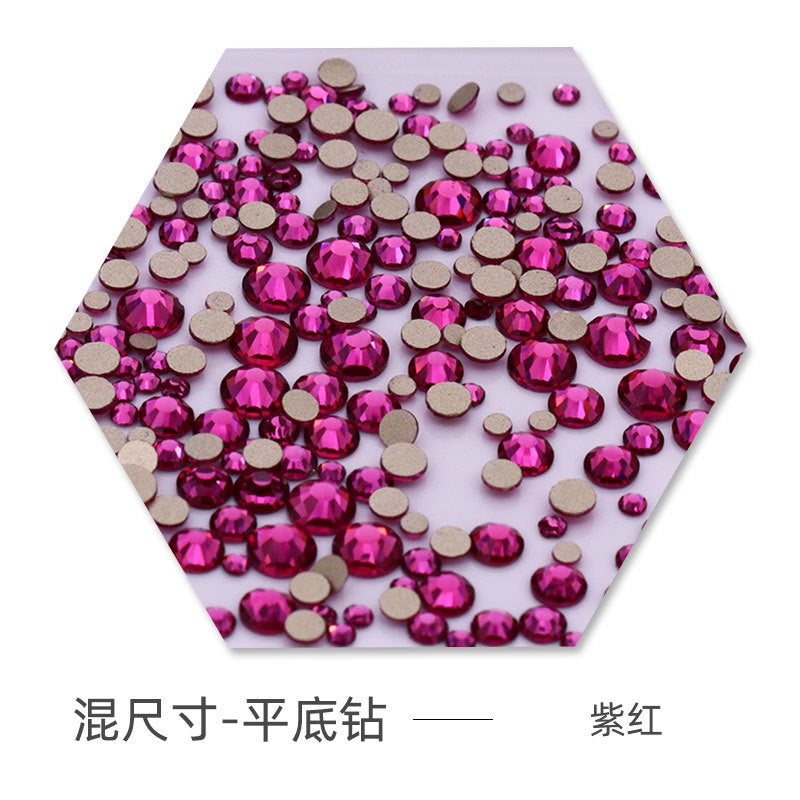Size Size Mixed Nail Rhinestone International Trade A Flat Glass Crystal Mobile Phone Diy Stick Rhinestone Violent Bear Stick