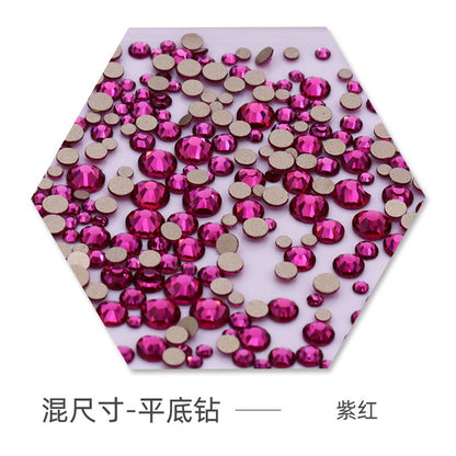 Size Size Mixed Nail Rhinestone International Trade A Flat Glass Crystal Mobile Phone Diy Stick Rhinestone Violent Bear Stick