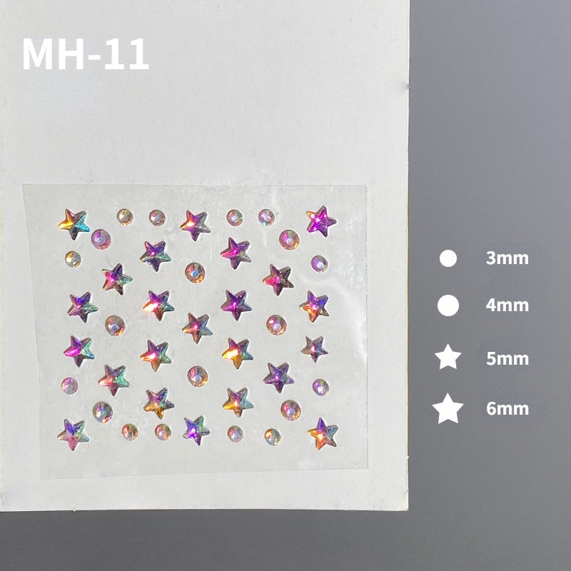 Butterfly Rhinestone Tear Eye Paste Pearl Glue Eyebrow Paste Eye Paste Forehead Face Paste Rhinestone Resin Gem Nail DIY
