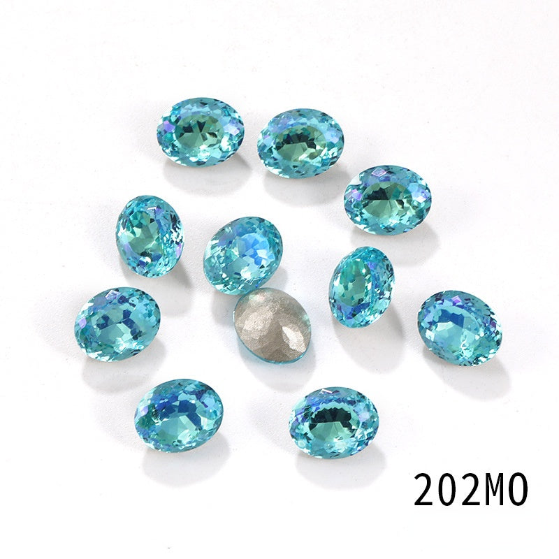 Candy Color 8*10/10*14mm Transparent Oval Crystal Nest Surface K9 Rhinestone Costume Jewelry Production