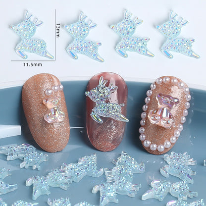 Animal Nail Ornament Resin Series Aurora Deer Nail Ornament Diy Nail Paste Diamond Material