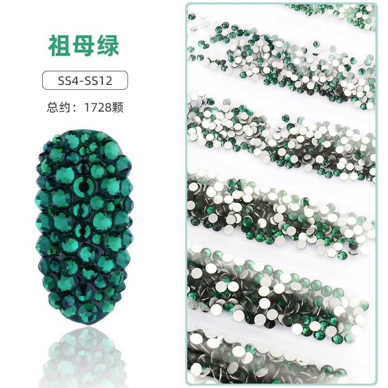 1.5-3.2mm Mixed Nail Rhinestone Small Size Mixed Size Glass Rhinestone Colorful Diamond Mixed Nail Crystal