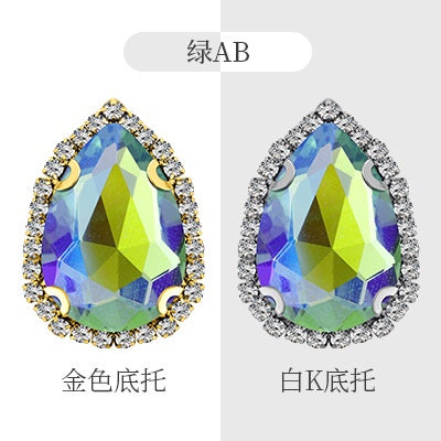 10×14mm 10pcs Water Drop Claw Rhinestones Crystal Buckle Claw Rhinestones Girdle Edge Claw Chain Diy Headdress Hair Accessories Footwear Clothing Accessories