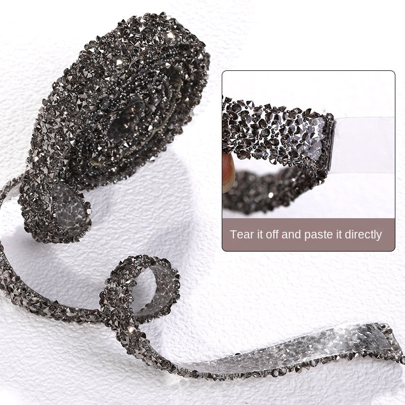Resin Strip with Costume Rhinestone Strip Patch with Back Rubber Crystal Lace Diy Handmade Jewelry Accessories