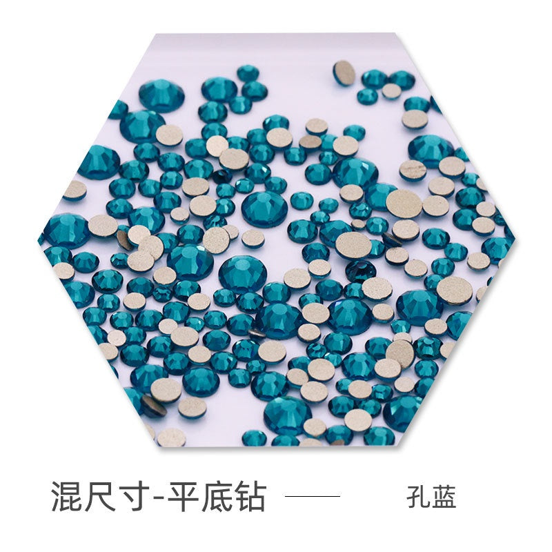 Size Size Mixed Nail Rhinestone International Trade A Flat Glass Crystal Mobile Phone Diy Stick Rhinestone Violent Bear Stick