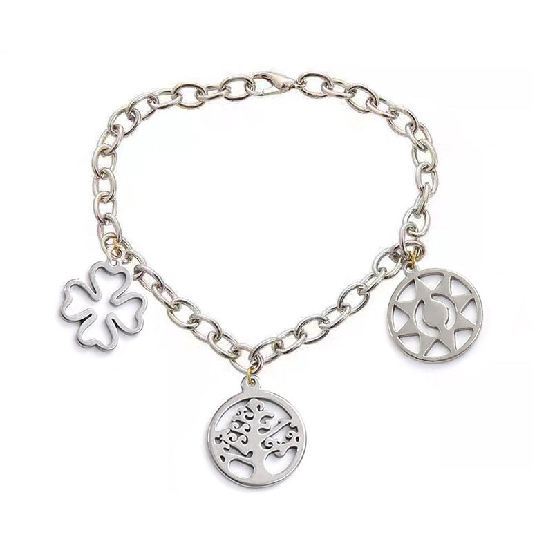 304 Stainless Steel Love Heart Diy Alloy Accessories Five-pointed Star Four-leaf Clover Earrings Bracelet Necklace Pendant Material