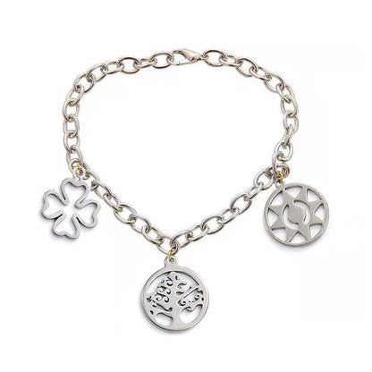 304 Stainless Steel Love Heart Diy Alloy Accessories Five-pointed Star Four-leaf Clover Earrings Bracelet Necklace Pendant Material